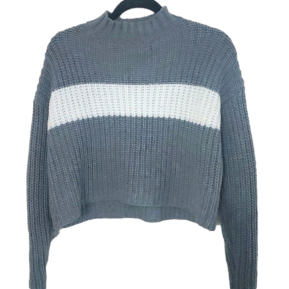 Forever 21 Crew neck Sweater small gray & white - Picture 1 of 10
